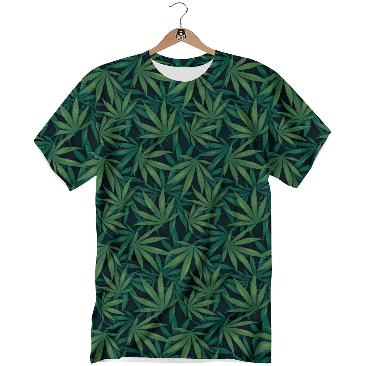 Hemp Leaves Green Print Pattern T-Shirt-grizzshop