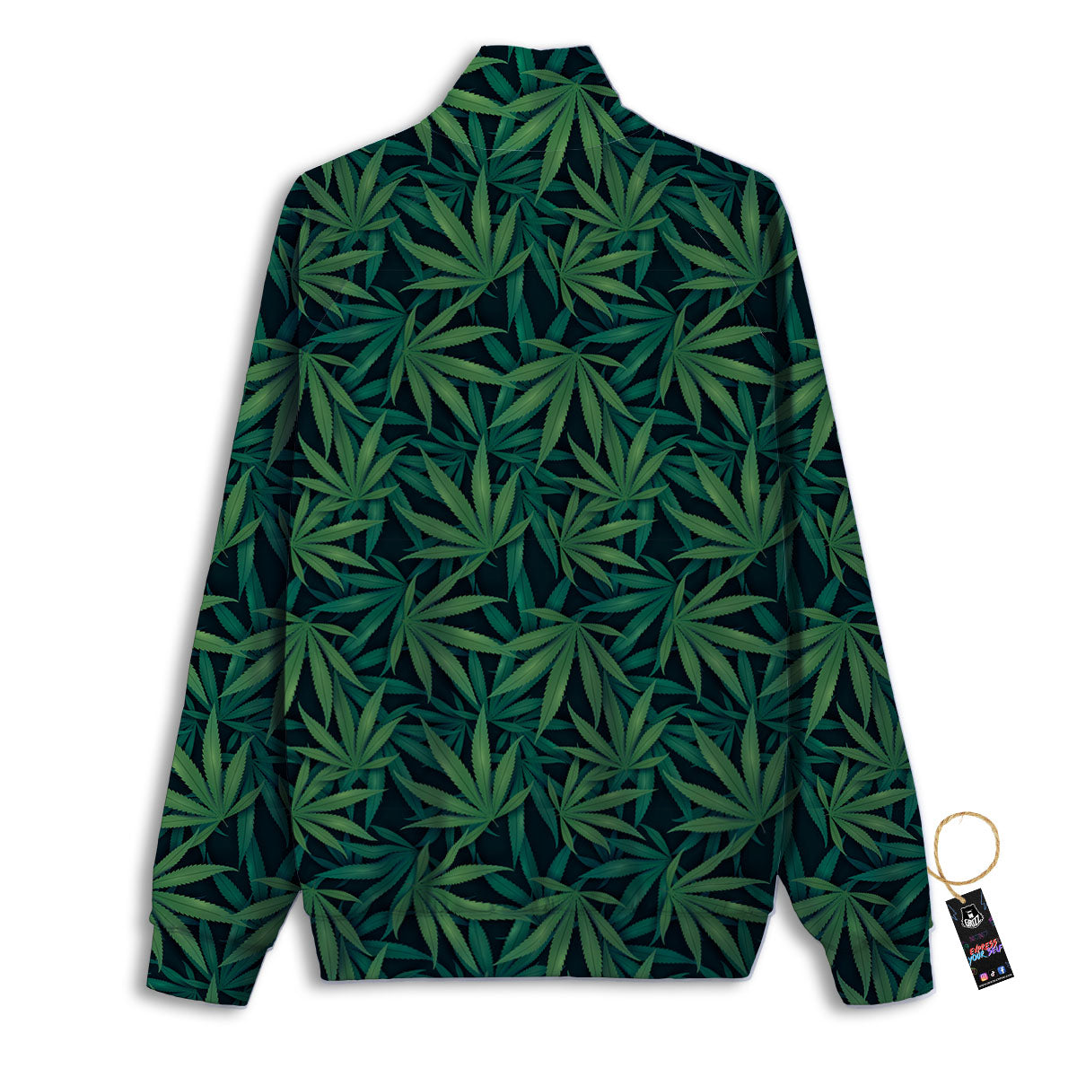 Hemp Leaves Green Print Pattern Track Jacket-grizzshop