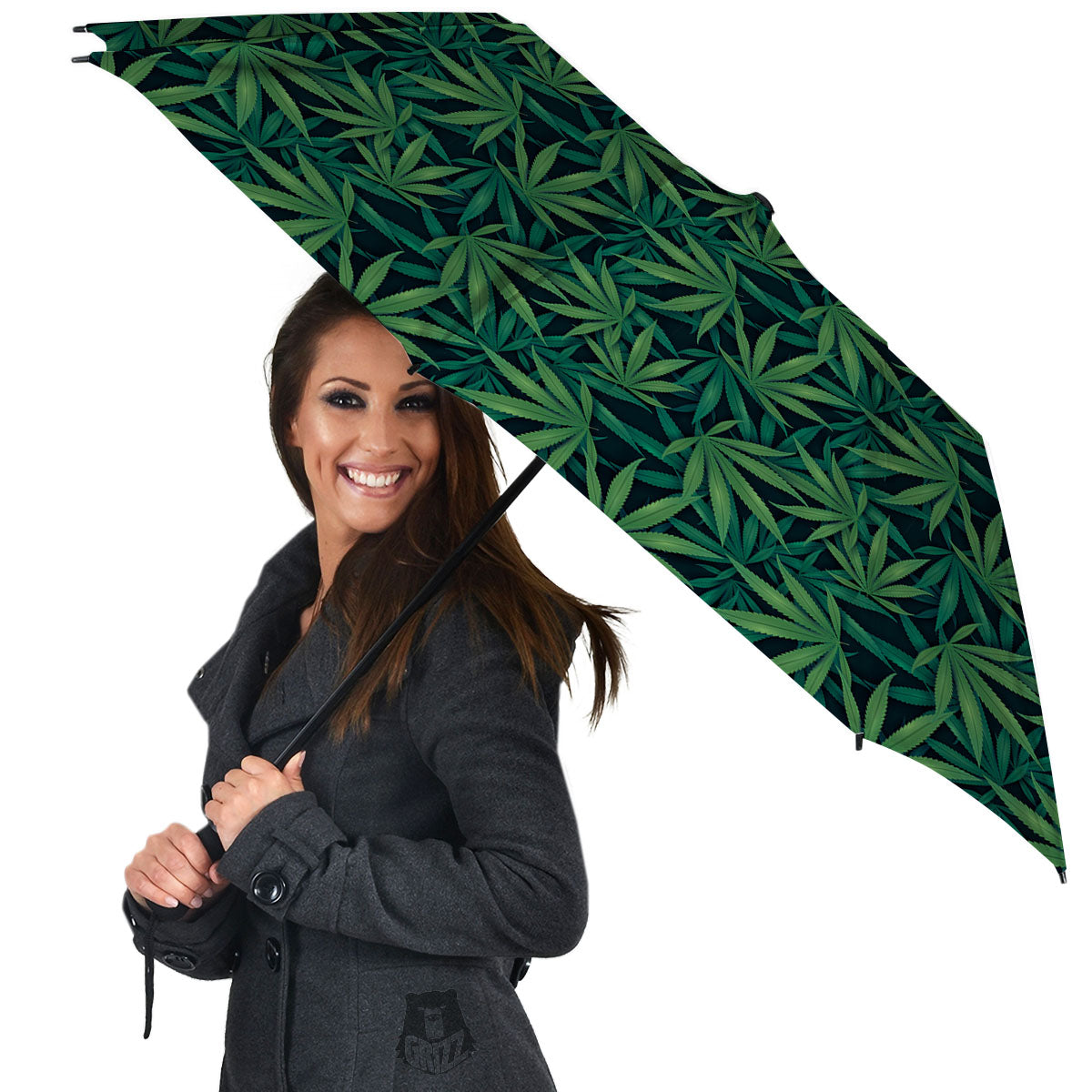 Hemp Leaves Green Print Pattern Umbrella-grizzshop