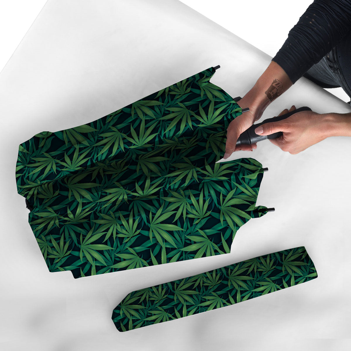 Hemp Leaves Green Print Pattern Umbrella-grizzshop