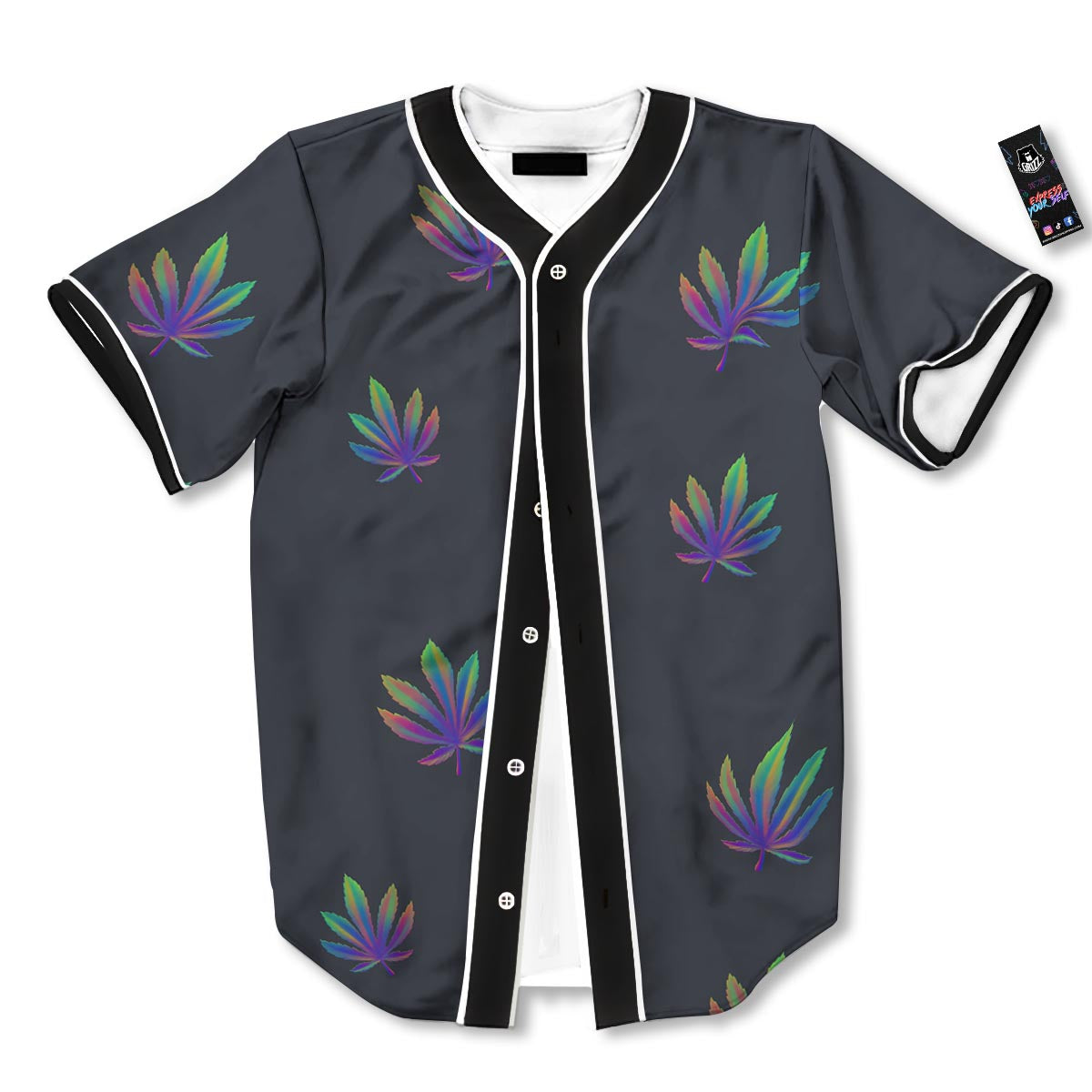 Hemp Leaves Reggae Trippy Print Pattern Baseball Jersey-grizzshop