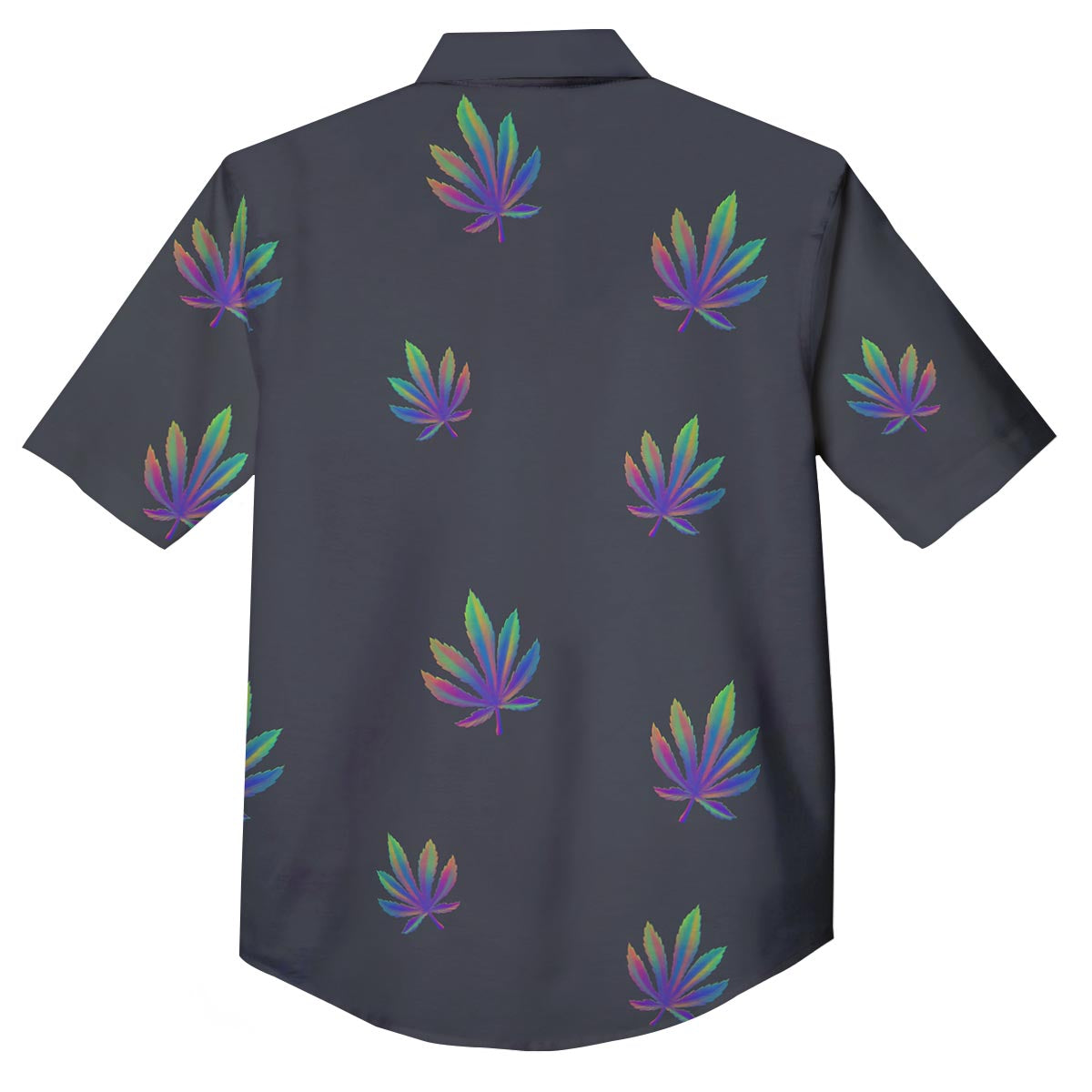 Hemp Leaves Reggae Trippy Print Pattern Button Up Shirt-grizzshop