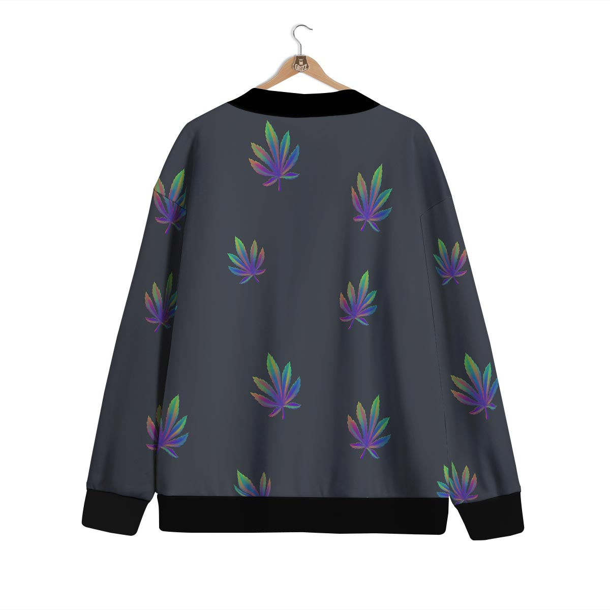 Hemp Leaves Reggae Trippy Print Pattern Cardigan-grizzshop