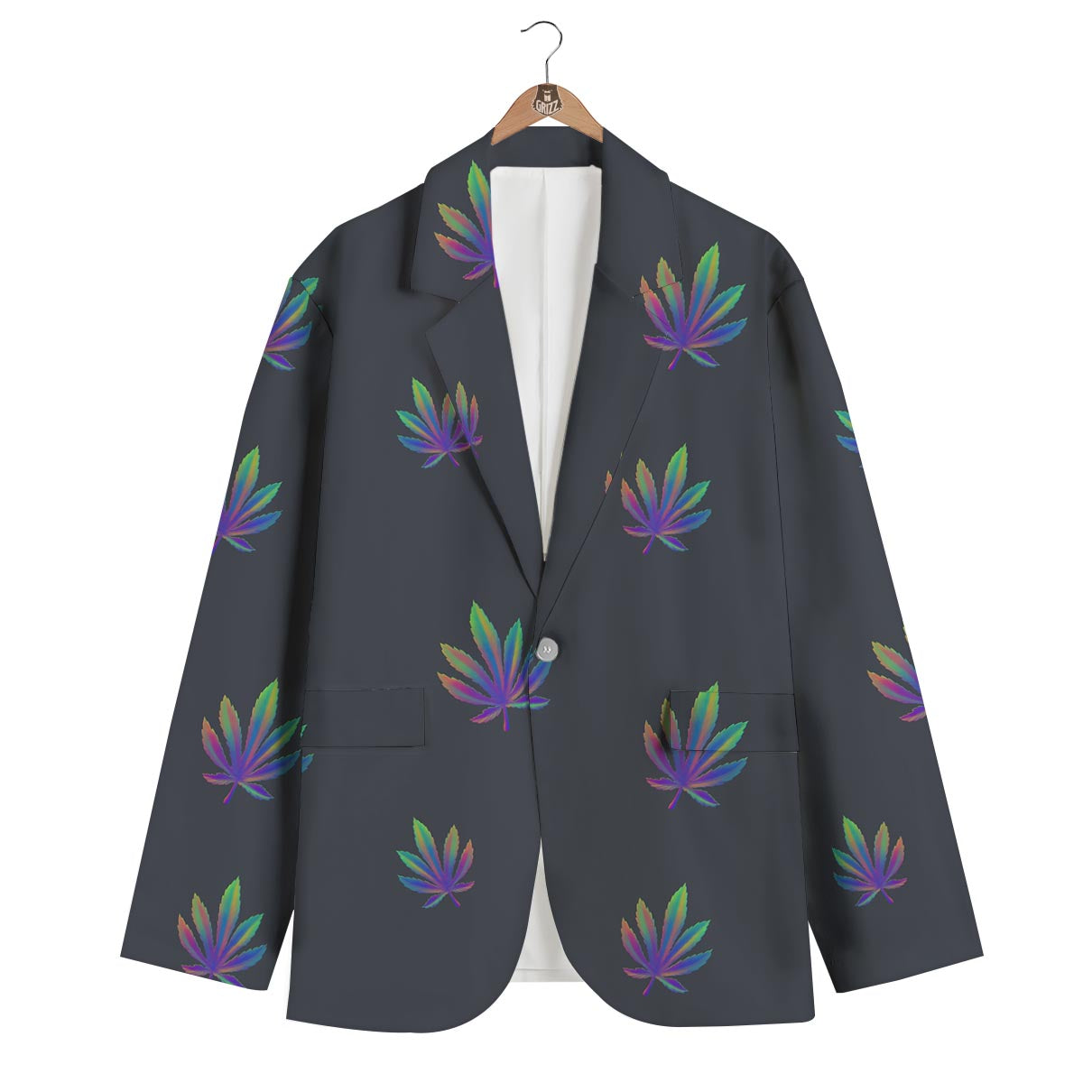 Hemp Leaves Reggae Trippy Print Pattern Men's Blazer-grizzshop