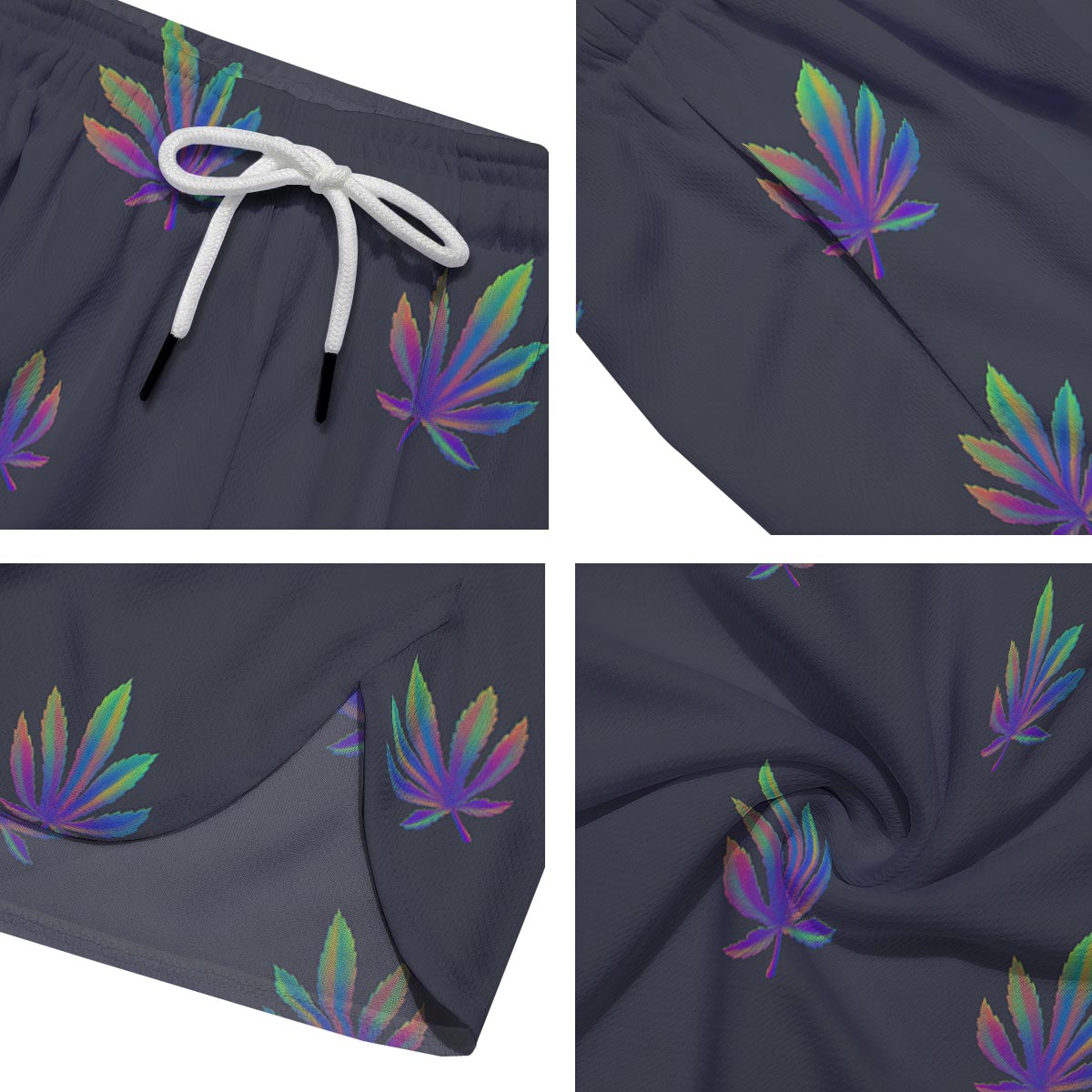 Hemp Leaves Reggae Trippy Print Pattern Men's Running Shorts-grizzshop