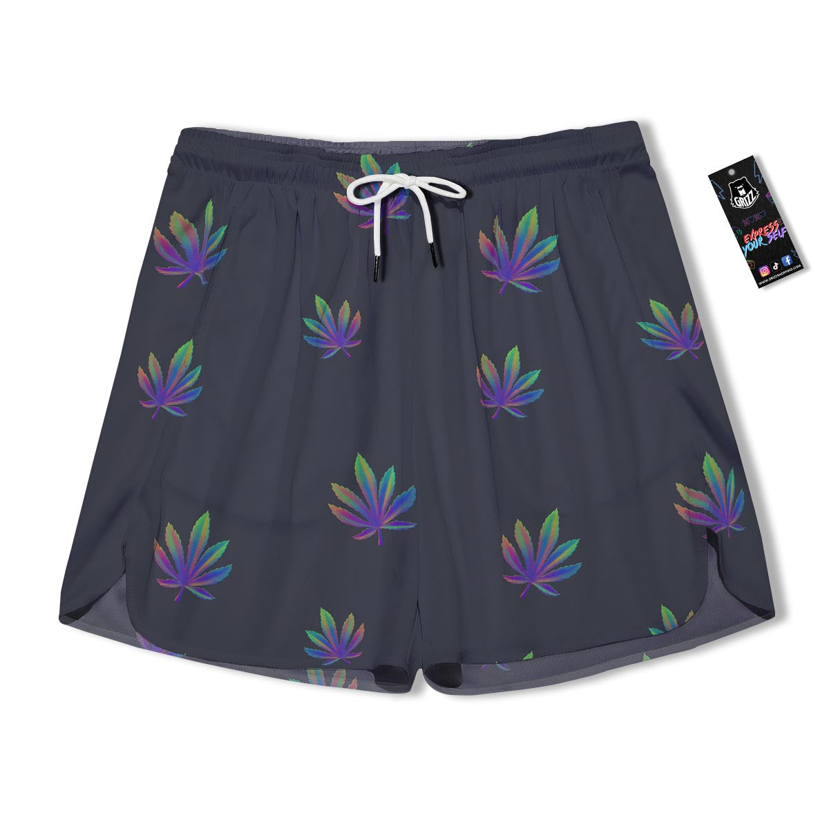 Hemp Leaves Reggae Trippy Print Pattern Men's Running Shorts-grizzshop