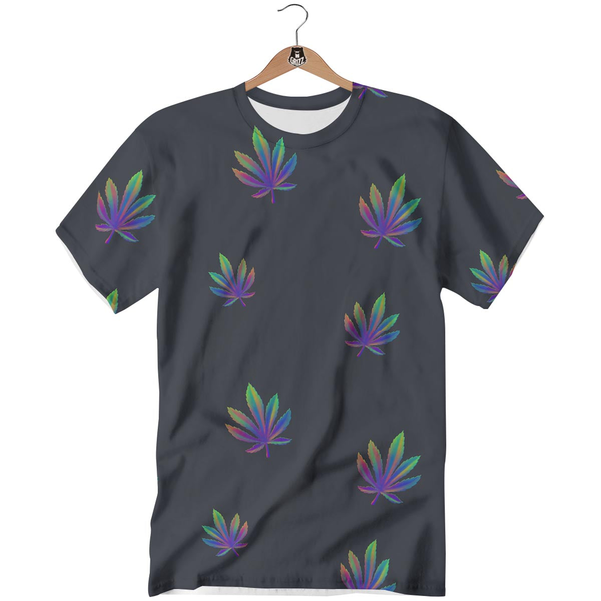 Hemp Leaves Reggae Trippy Print Pattern T-Shirt-grizzshop