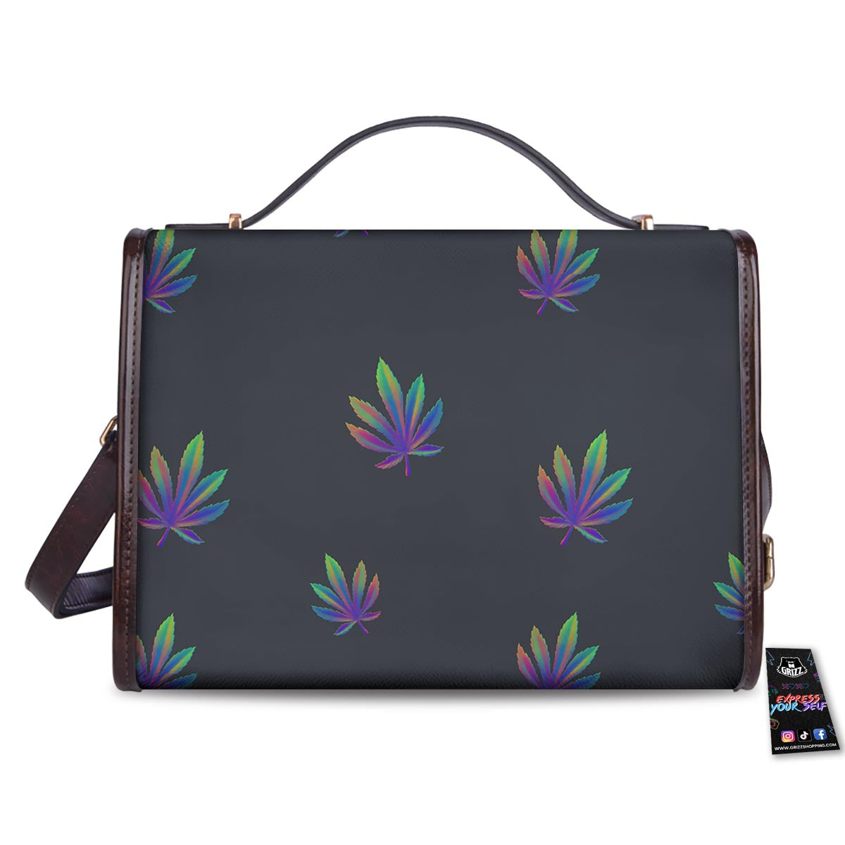 Hemp Leaves Reggae Trippy Print Pattern Women's Satchel Bag