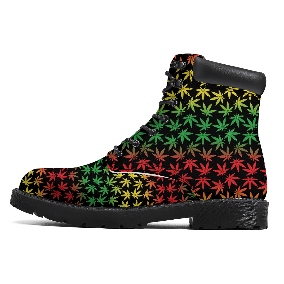 Hemp Rastafarian Print Pattern Boots-grizzshop