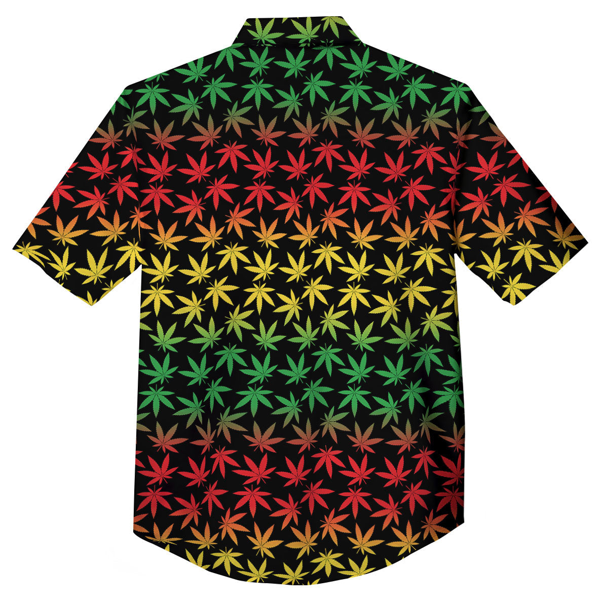 Hemp Rastafarian Print Pattern Button Up Shirt-grizzshop