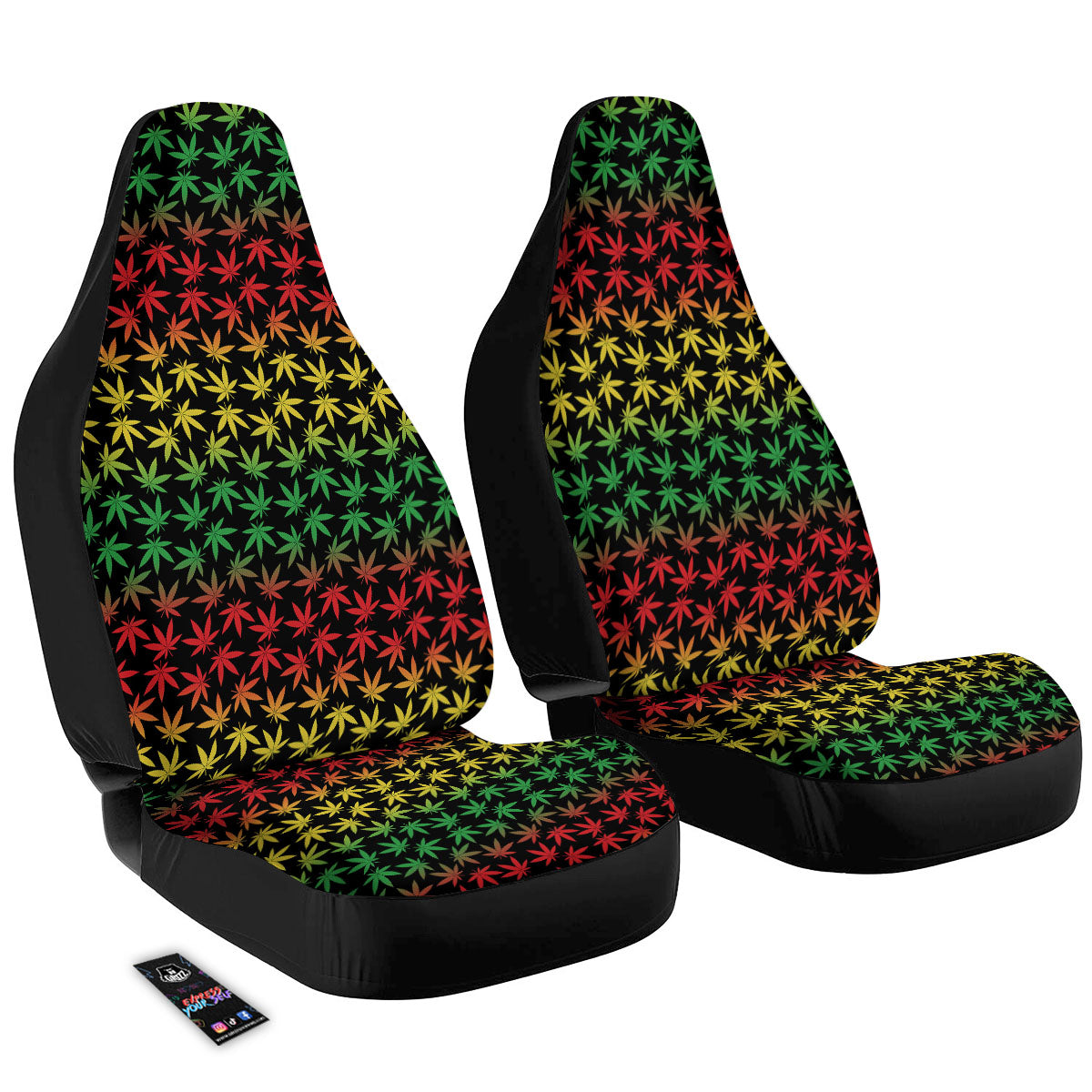 Hemp Rastafarian Print Pattern Car Seat Covers-grizzshop