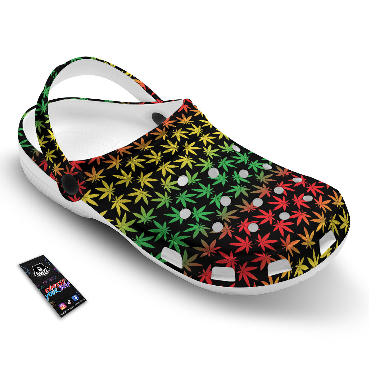 Hemp Rastafarian Print Pattern Clog-grizzshop