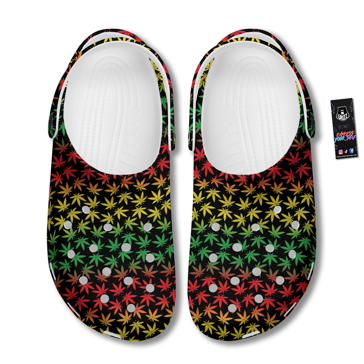 Hemp Rastafarian Print Pattern Clog-grizzshop