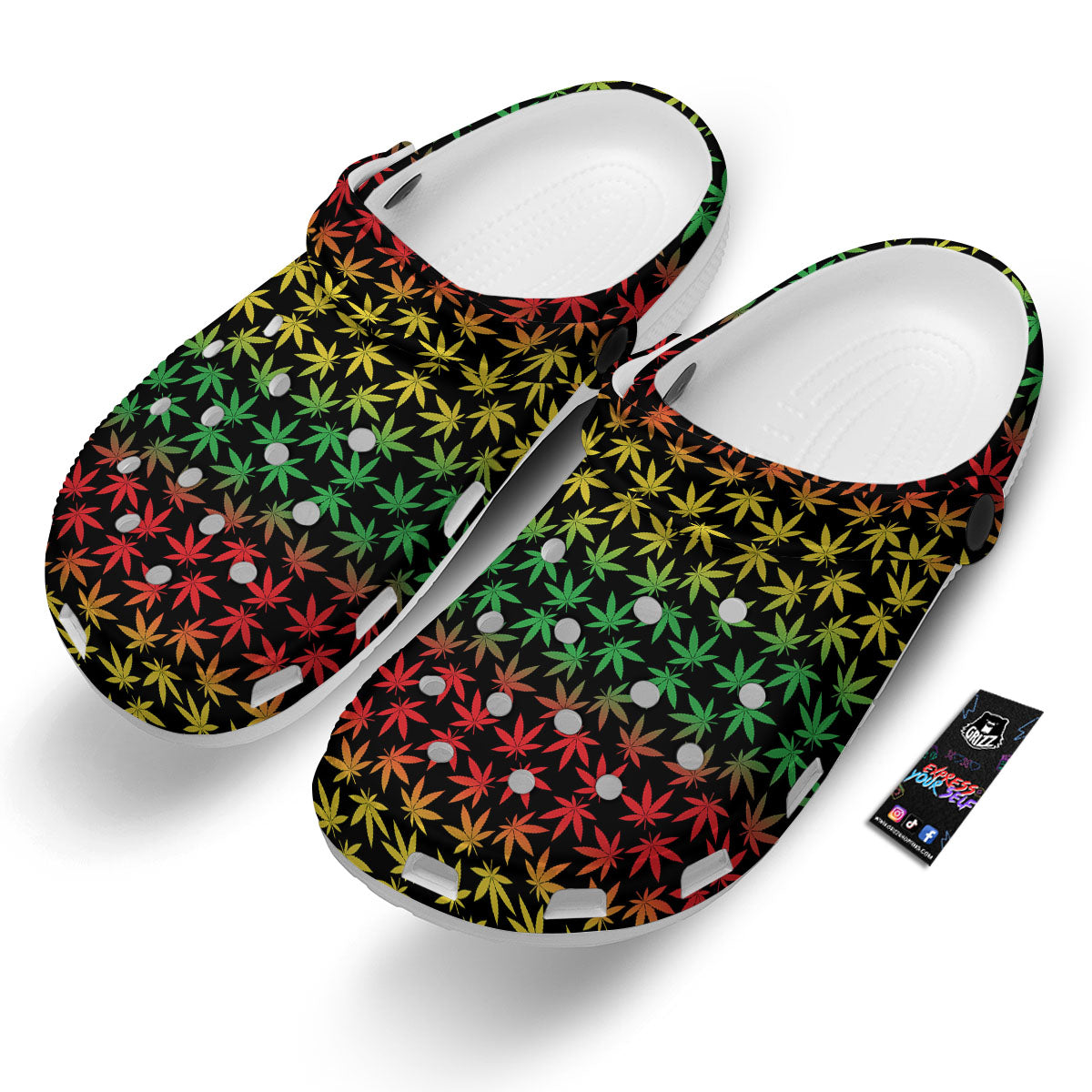 Hemp Rastafarian Print Pattern Clog-grizzshop