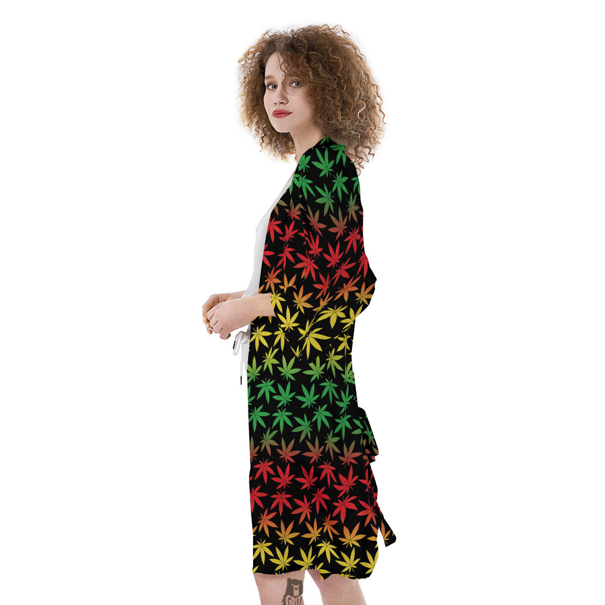 Hemp Rastafarian Print Pattern Kimono-grizzshop