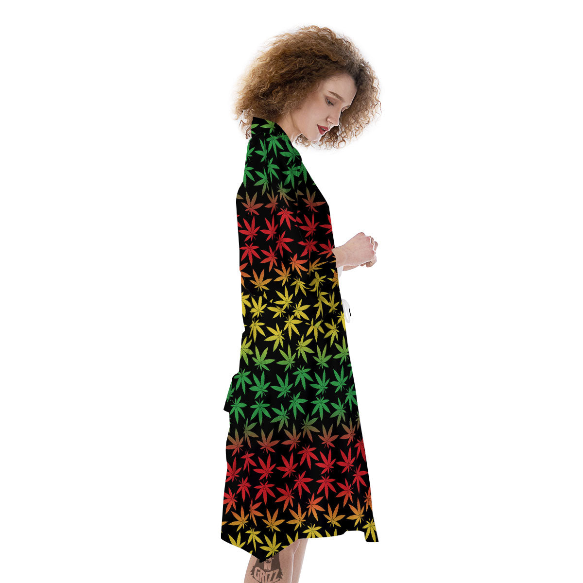 Hemp Rastafarian Print Pattern Kimono-grizzshop