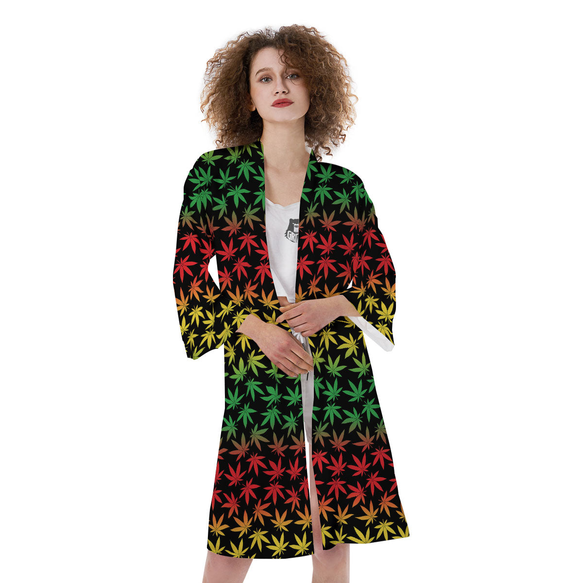 Hemp Rastafarian Print Pattern Kimono-grizzshop