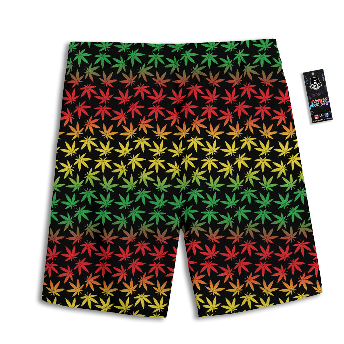 Hemp Rastafarian Print Pattern Men's Athletic Shorts