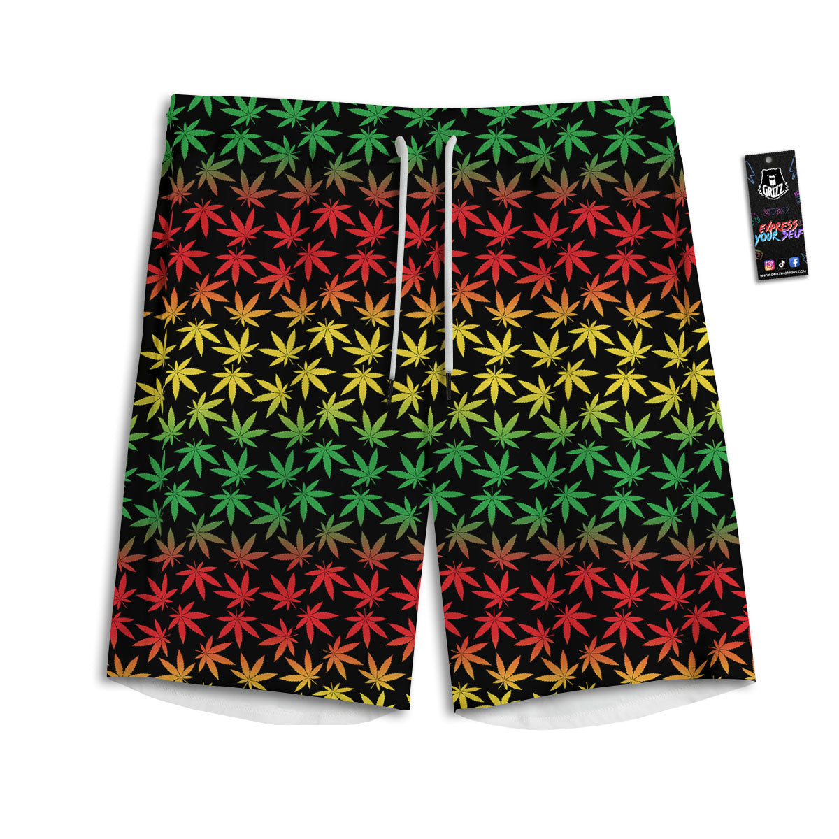 Hemp Rastafarian Print Pattern Men's Athletic Shorts