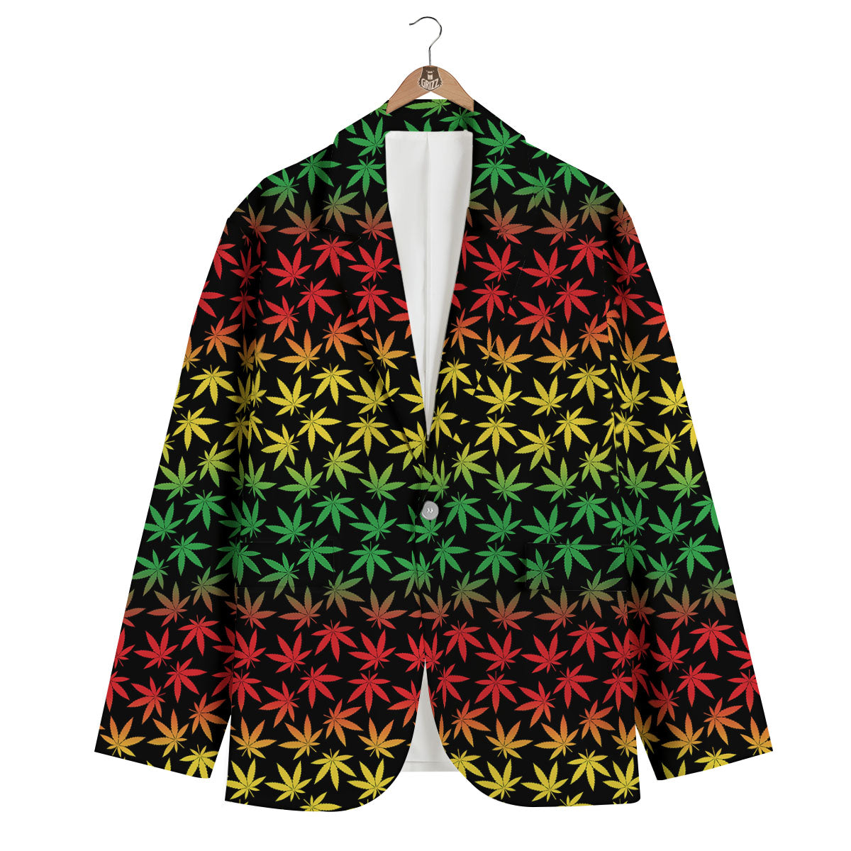 Hemp Rastafarian Print Pattern Men's Blazer-grizzshop
