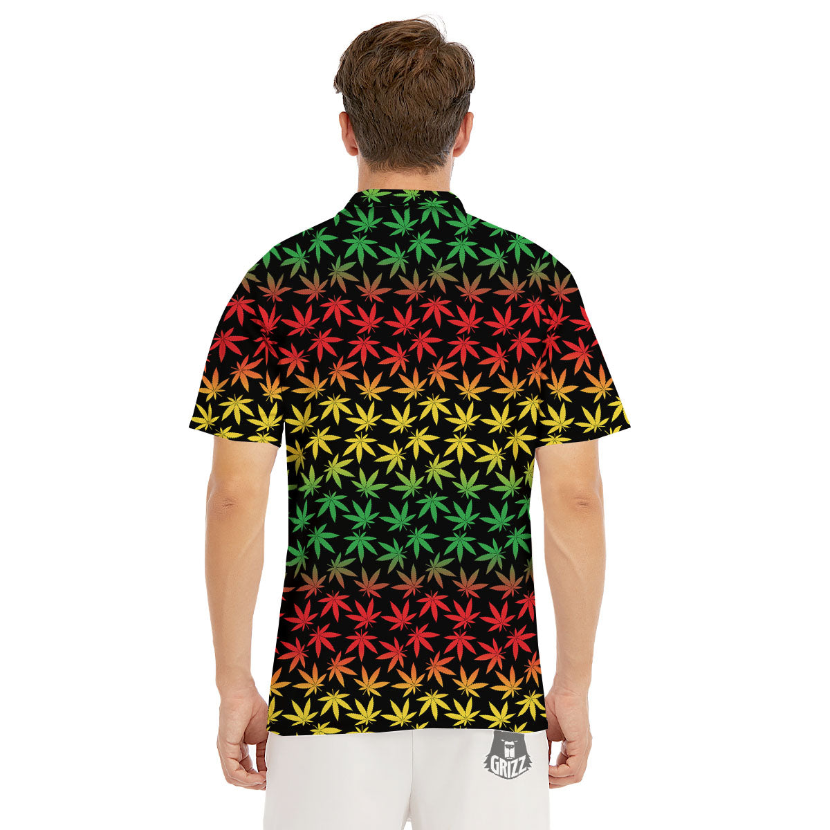 Hemp Rastafarian Print Pattern Men's Golf Shirts-grizzshop