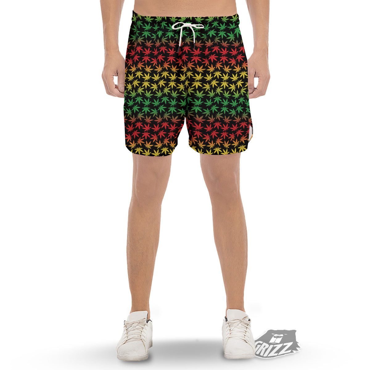 Hemp Rastafarian Print Pattern Men's Gym Shorts-grizzshop