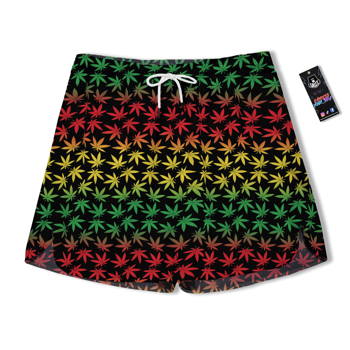 Hemp Rastafarian Print Pattern Men's Running Shorts-grizzshop