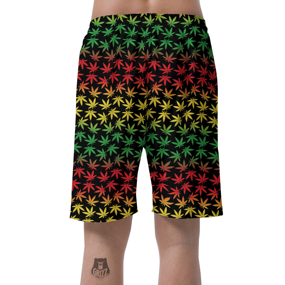 Hemp Rastafarian Print Pattern Men's Shorts-grizzshop
