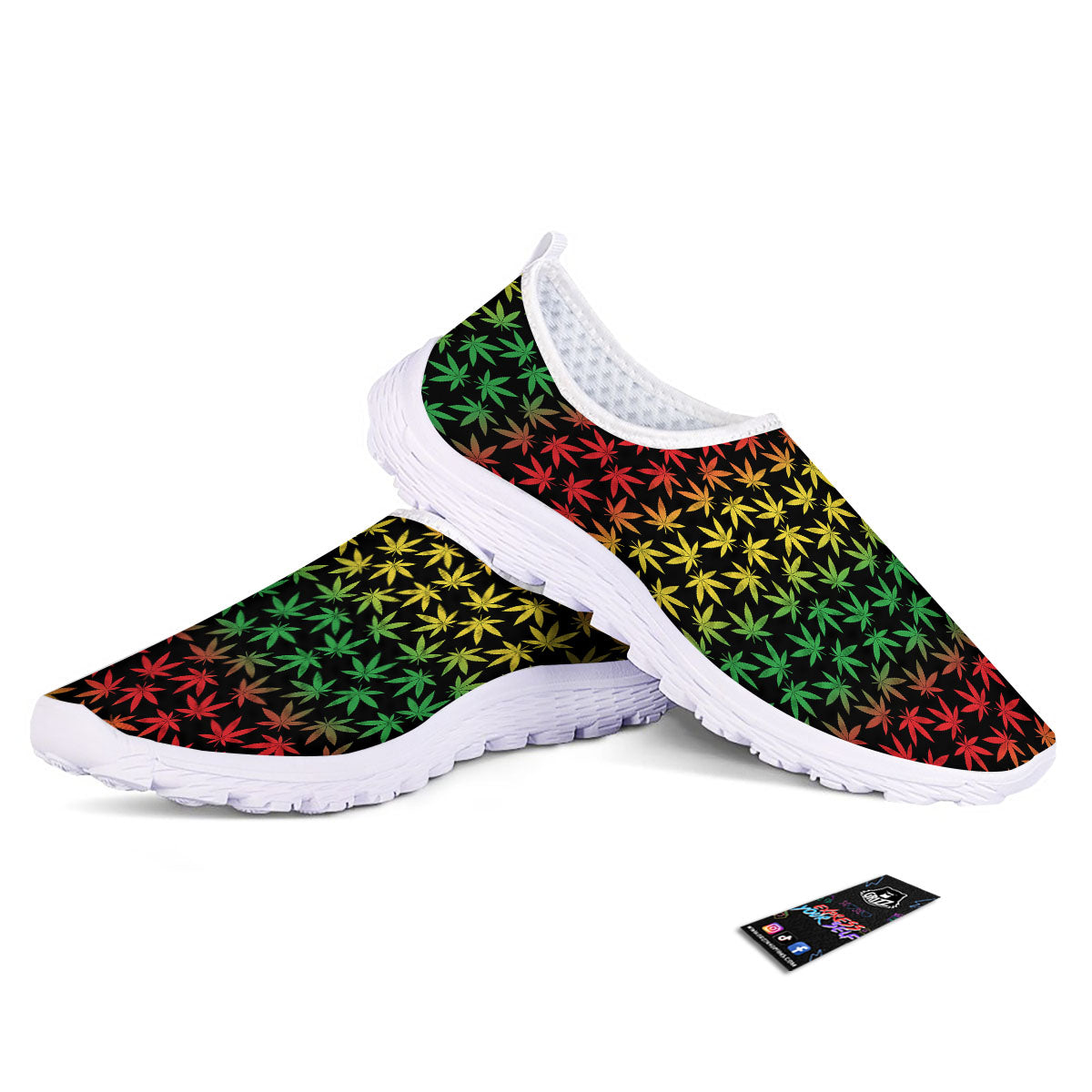 Hemp Rastafarian Print Pattern Nurse Shoes-grizzshop