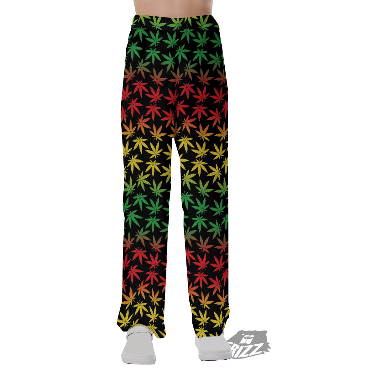 Hemp Rastafarian Print Pattern Pajama Pants-grizzshop