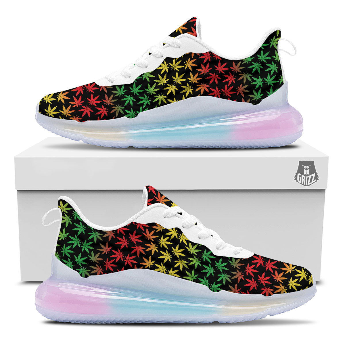 Hemp Rastafarian Print Pattern Running Sneakers-grizzshop