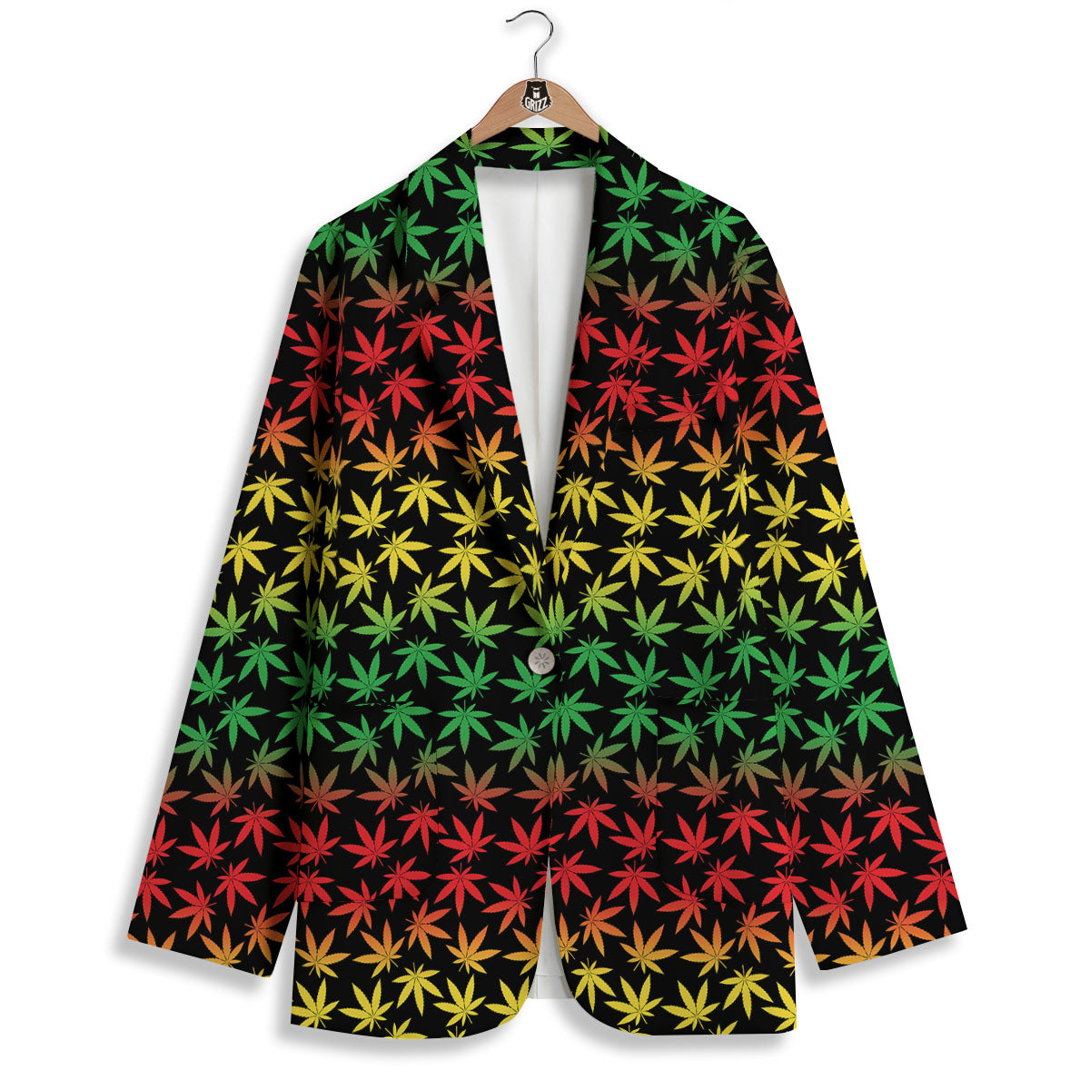 Hemp Rastafarian Print Pattern Women's Blazer-grizzshop