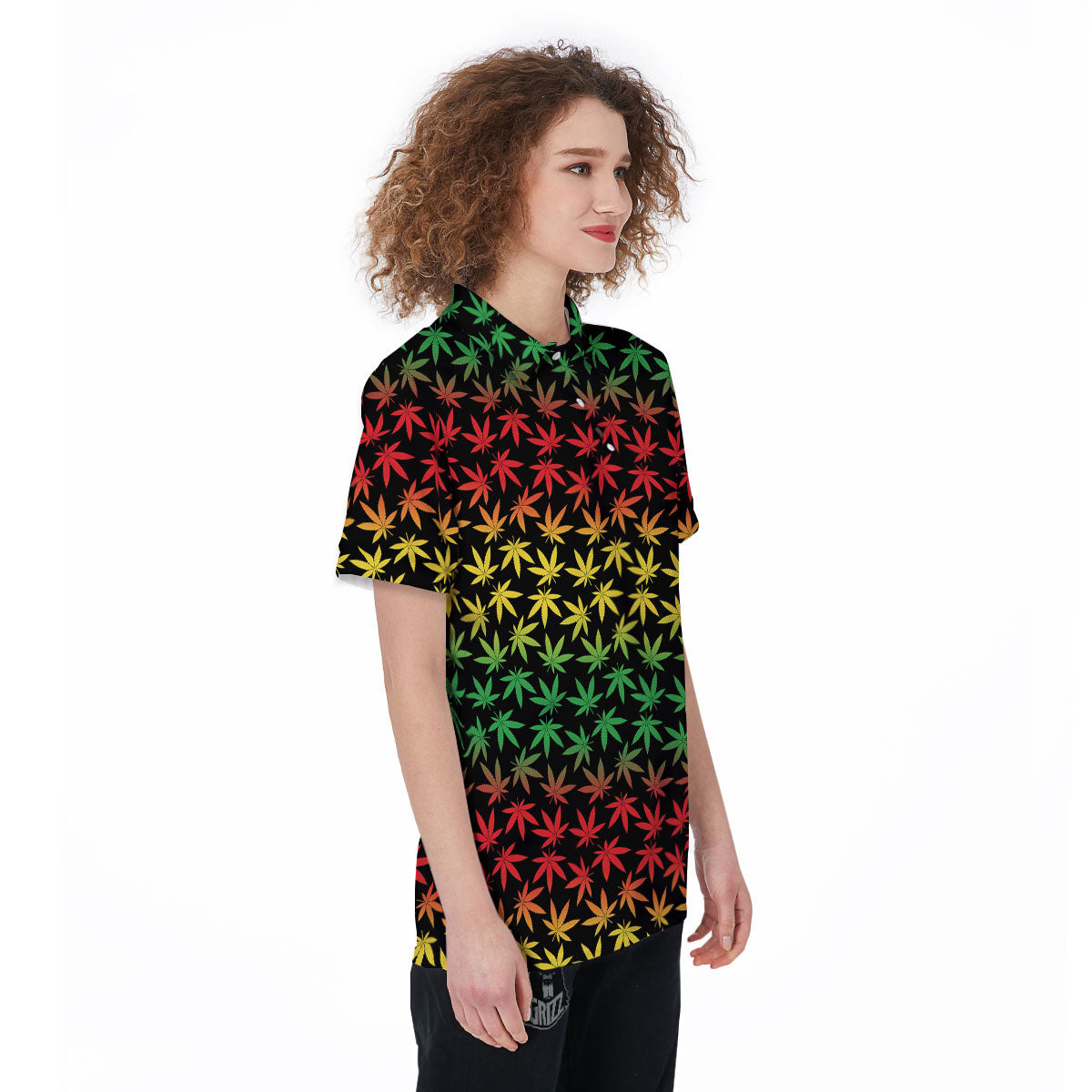 Hemp Rastafarian Print Pattern Women's Golf Shirts-grizzshop