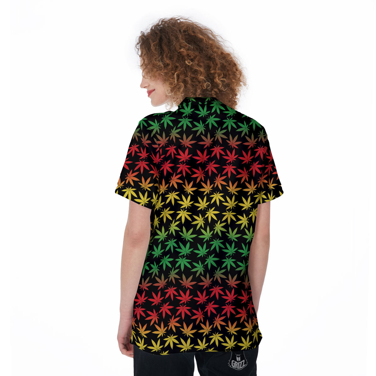 Hemp Rastafarian Print Pattern Women's Golf Shirts-grizzshop