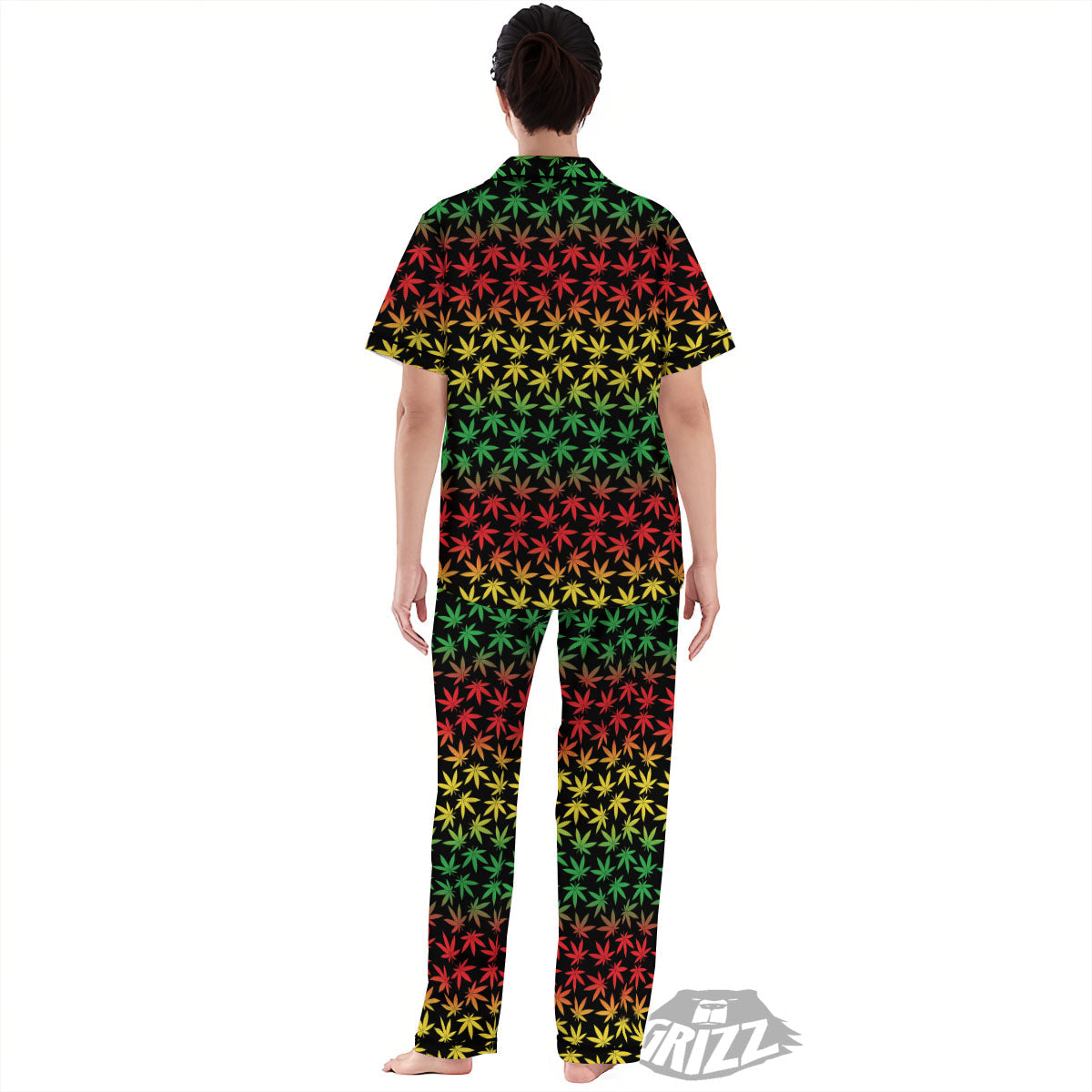 Hemp Rastafarian Print Pattern Women's Pajamas Set-grizzshop