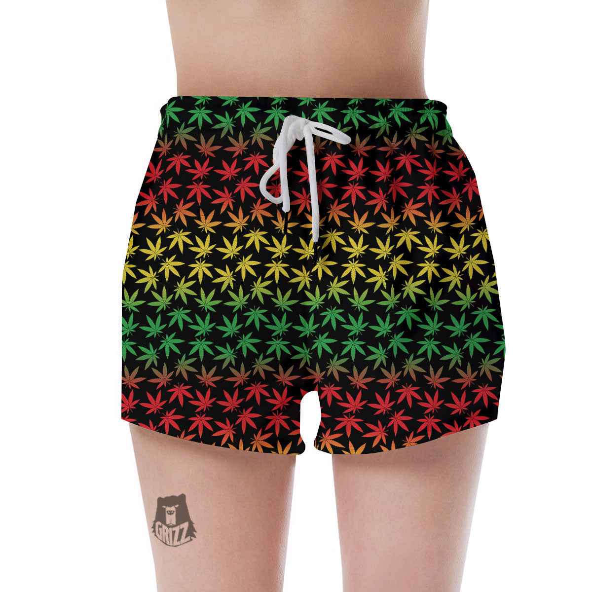 Hemp Rastafarian Print Pattern Women's Shorts-grizzshop