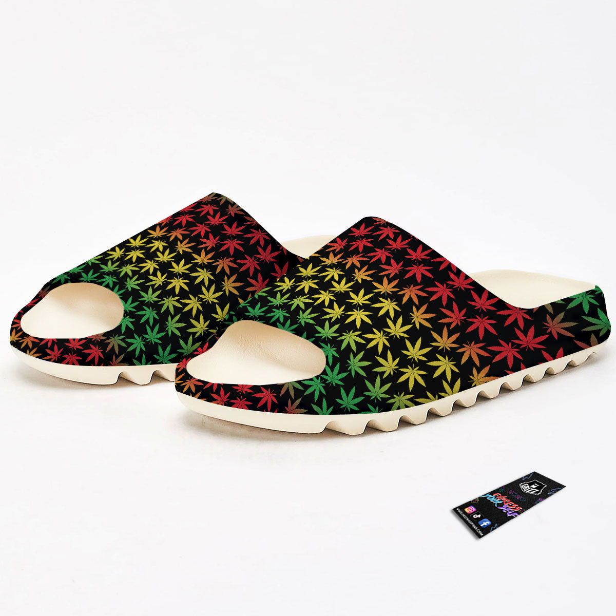 Hemp Rastafarian Print Pattern Sandals-grizzshop