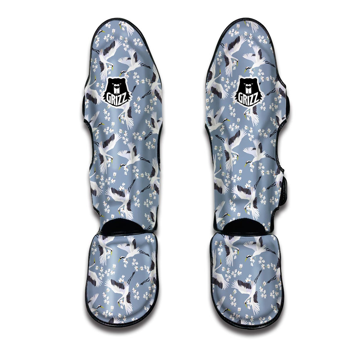 Heron Floral Pattern Print Muay Thai Shin Guards-grizzshop