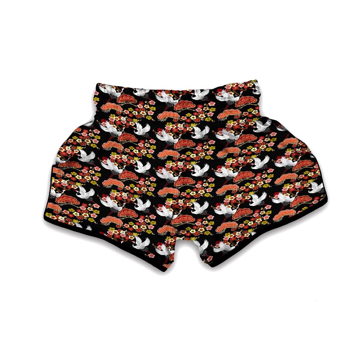 Heron Japanese Print Pattern Muay Thai Boxing Shorts-grizzshop