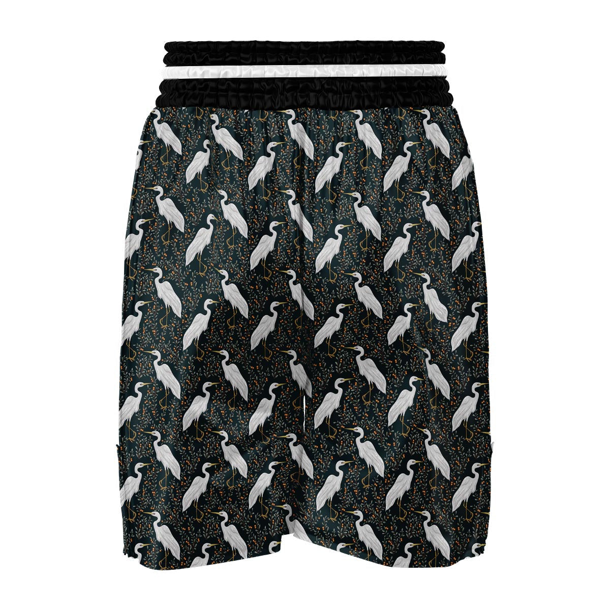Heron Pattern Print Boxing Shorts-grizzshop