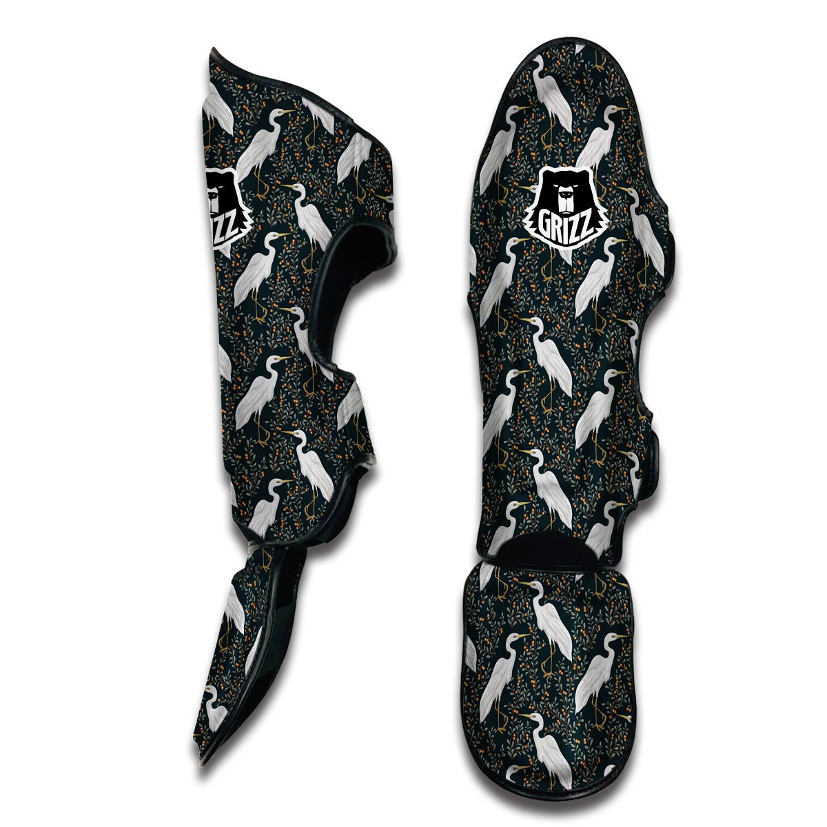 Heron Pattern Print Muay Thai Shin Guards-grizzshop