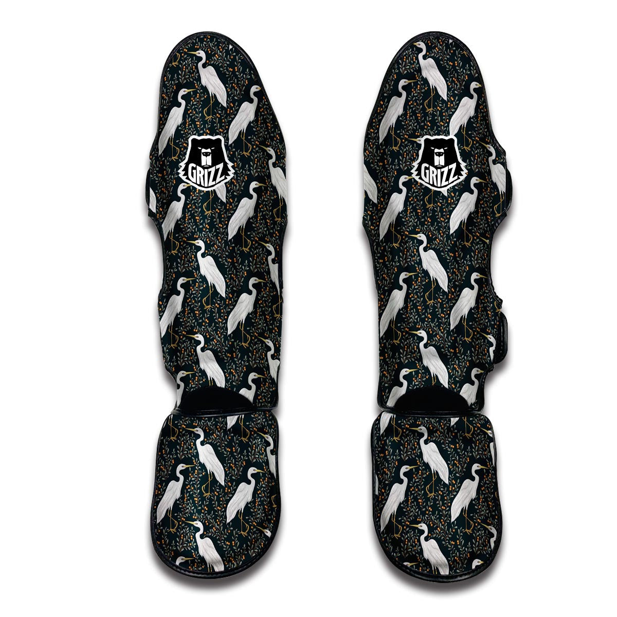 Heron Pattern Print Muay Thai Shin Guards-grizzshop