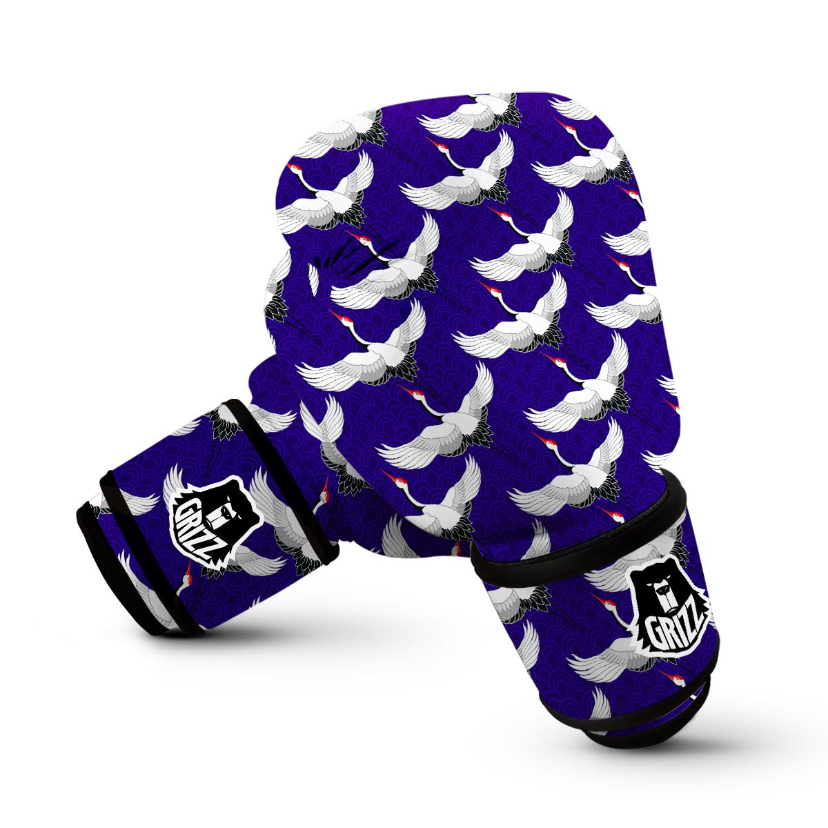 Heron Print Pattern Boxing Gloves-grizzshop