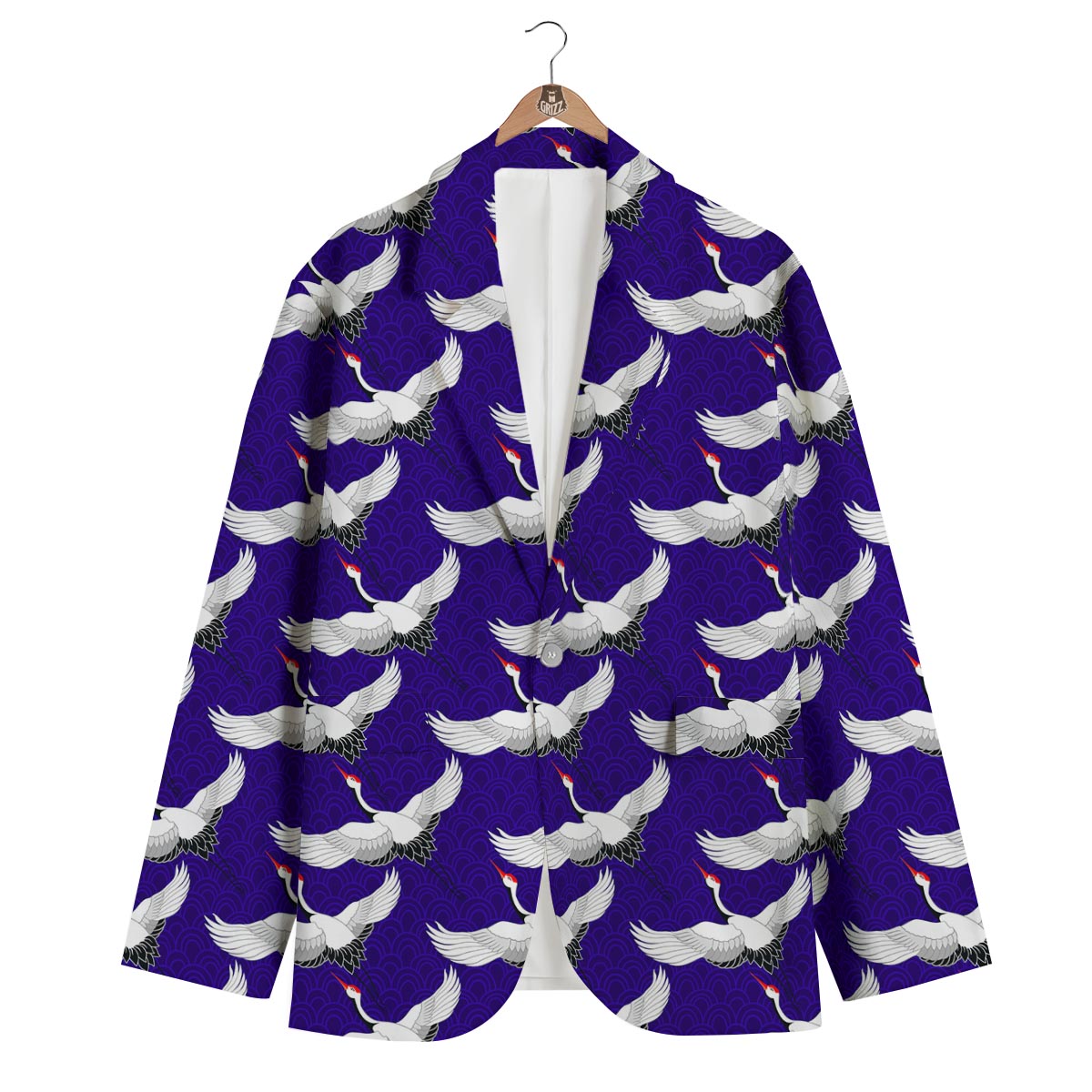 Heron Print Pattern Men's Blazer-grizzshop