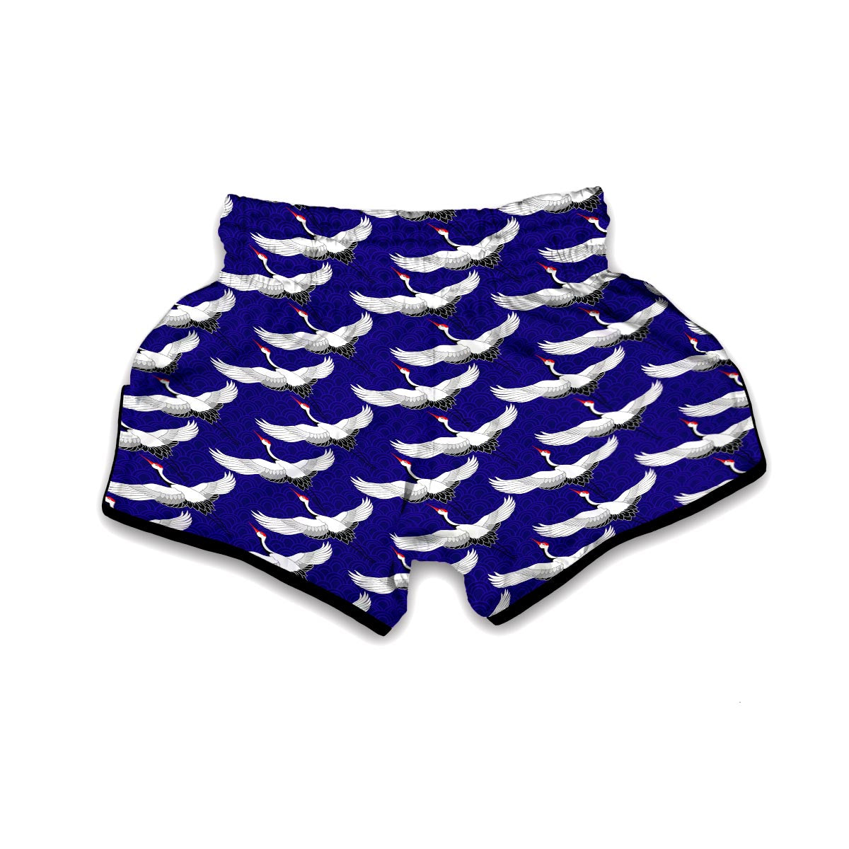 Heron Print Pattern Muay Thai Boxing Shorts-grizzshop