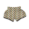 Herringbone And Gold Texture Print Pattern Muay Thai Boxing Shorts-grizzshop