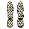 Herringbone And Gold Texture Print Pattern Muay Thai Shin Guards-grizzshop