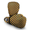 Herringbone Yellow And Blue Print Pattern Boxing Gloves-grizzshop