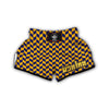 Herringbone Yellow And Blue Print Pattern Muay Thai Boxing Shorts-grizzshop