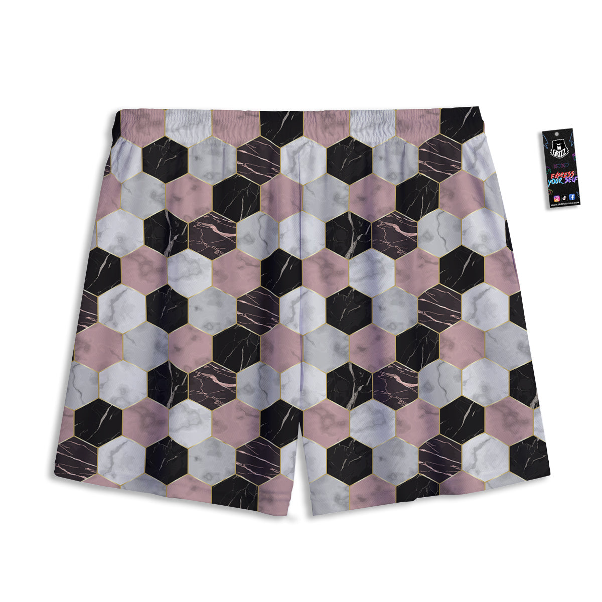 Mandala Om Gold Print Mesh Shorts